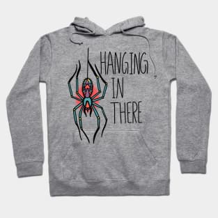 Hanging In There Spider Traditional Tattoo Hoodie